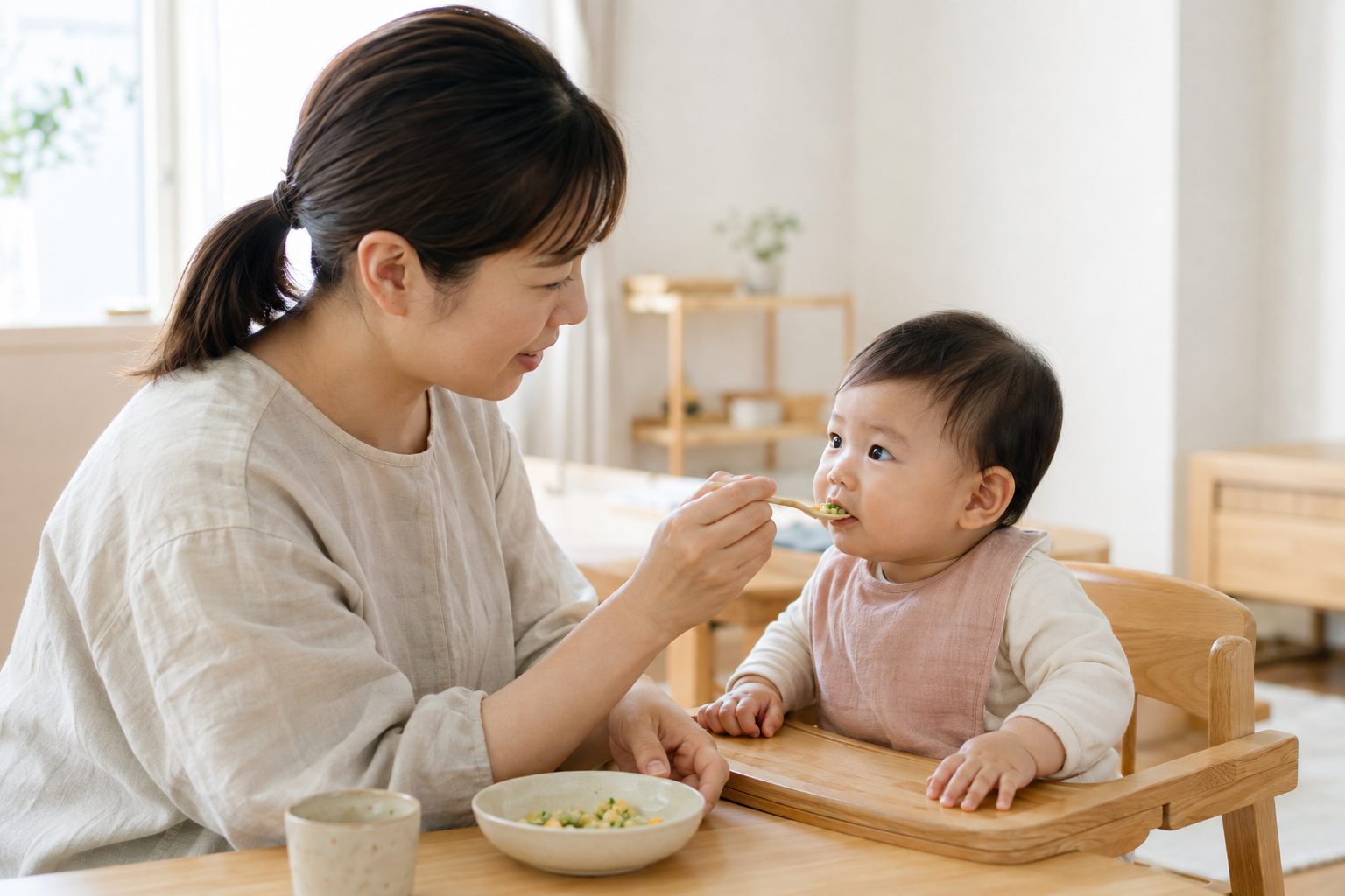 離乳食を食べる赤ちゃん
